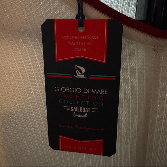 NWT Giorgio di Mare Men’s Sweater Size M, Yachting Collection, Red, White, Blue - Picture 3 of 7